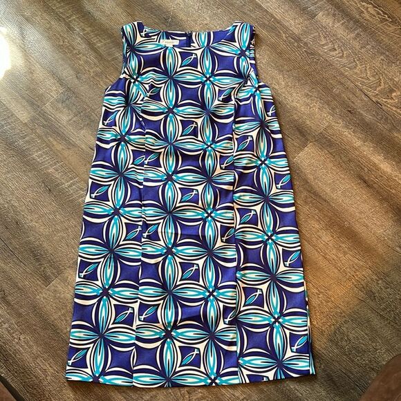 Dress Barn Dresses & Skirts - DressBarn Women’s 16 16W XL XXL Blue Geometric Midi Dress Sleeveless
